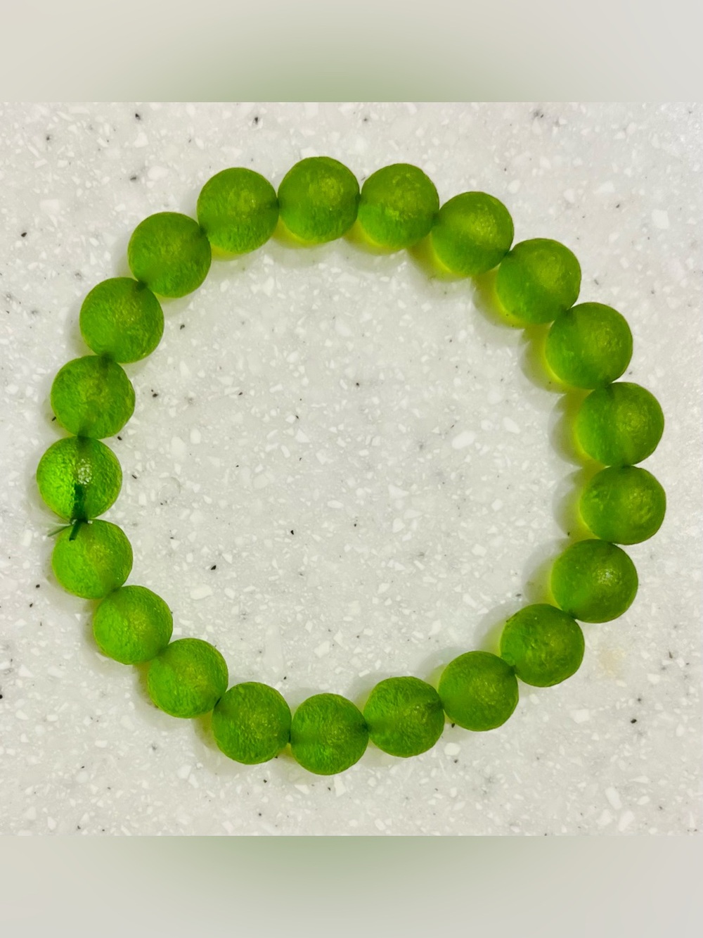 Vintage Lime Green Beaded Stretch Bracelet